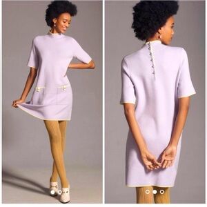 Anthropologie The Annalise Mock-Neck Mini Sweater Dress by Maeve size M.